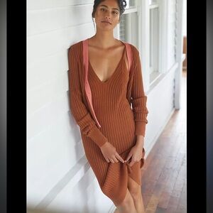 Anthropologie Daily Practice Ribbed Knit Dress size M euc